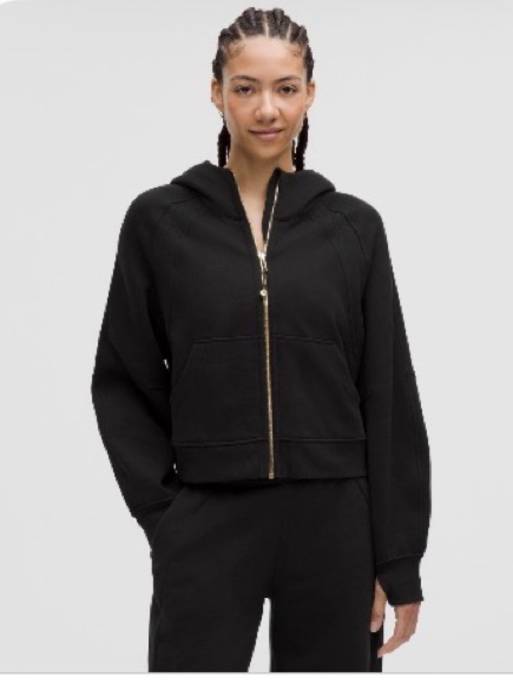 Lululemon Athletica Scuba Oversized Full-Zip Hoodie -black/gold